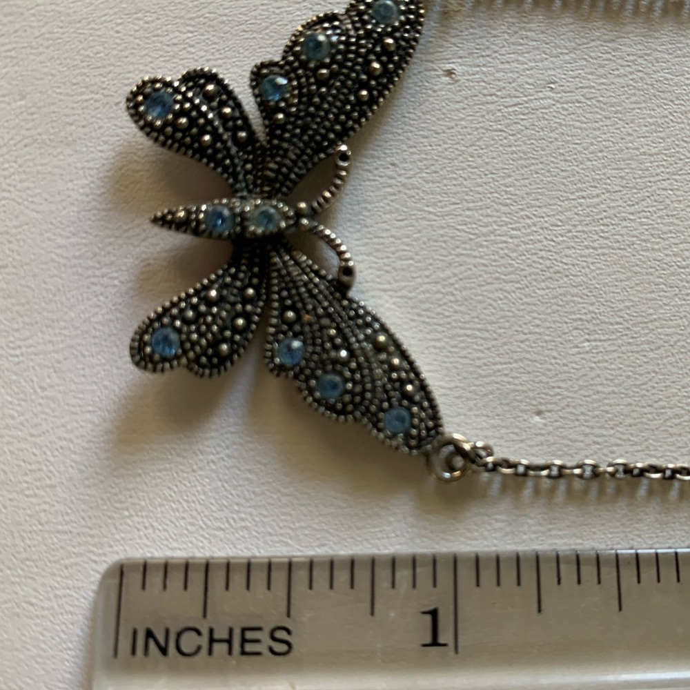 Butterfly Necklace blue crystals - Picture 8 of 10